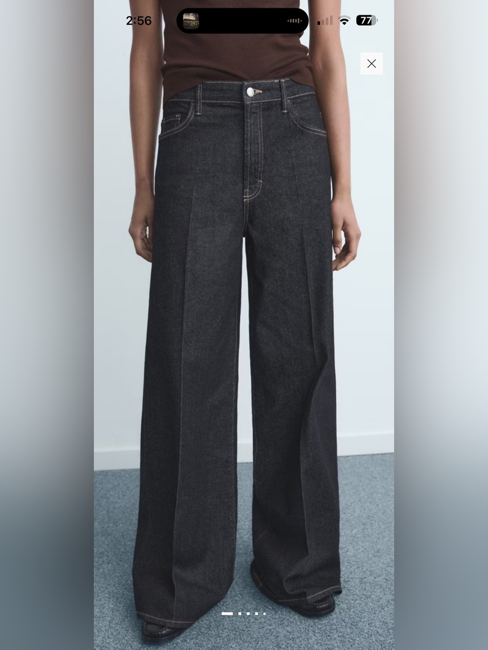 Mango High-Rise Wide-Leg Jeans - Black Wash